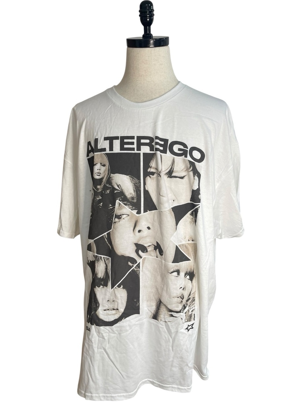 LISA Alter Ego Star Collage Graphic T-Shirt White